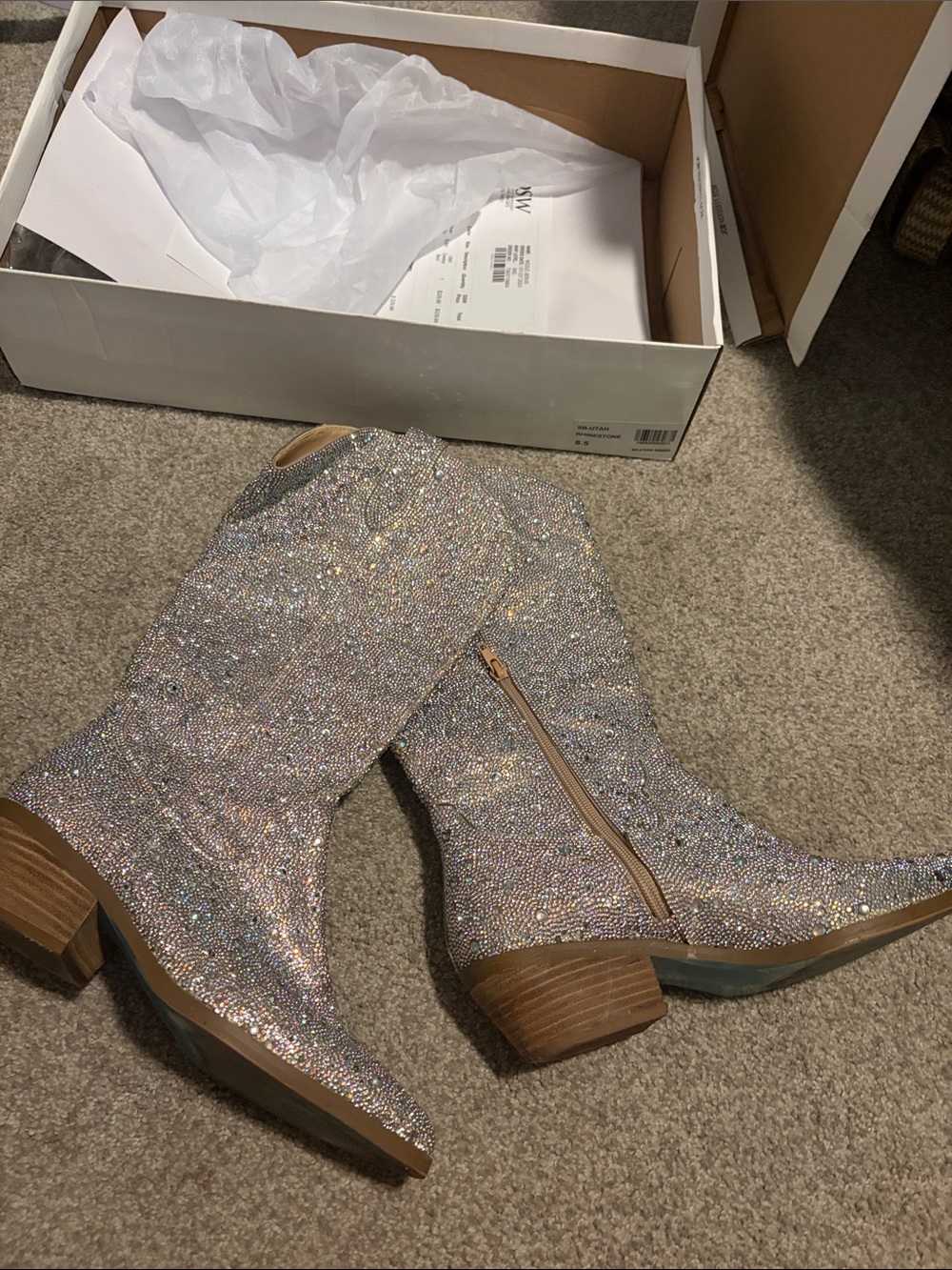 Betsey Johnson Utah rhinestone boots